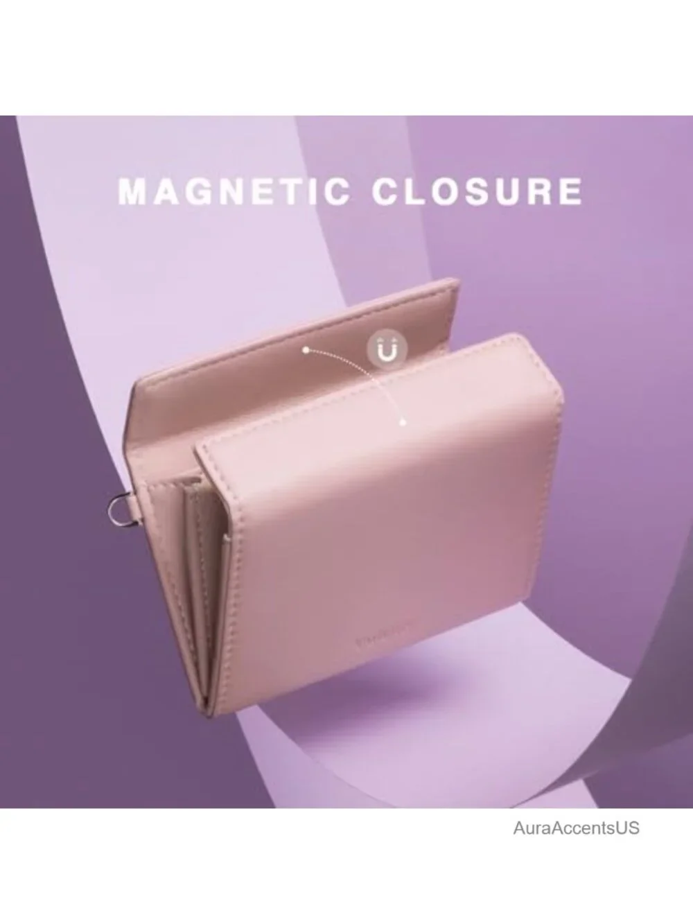 Credit Card Wallet with Chain Strap Magnetic Closure RFID Blocking Slim Coin